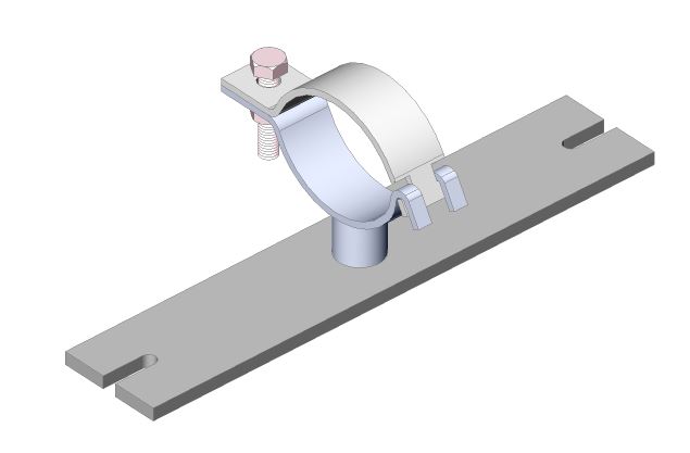 Right-angle wall mounting bracket, stainless steel – 25mm stand-off, suits 50-55mm pole